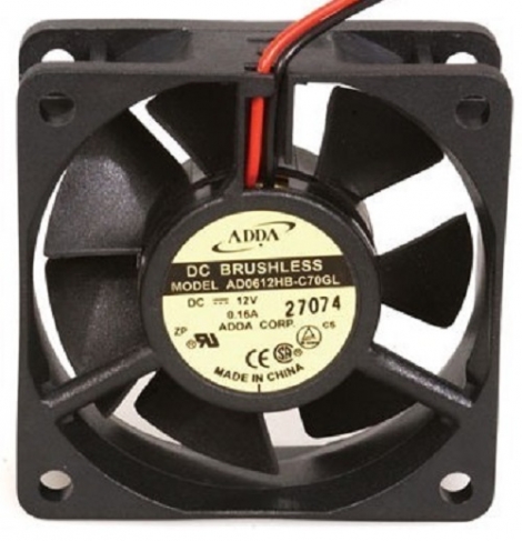 micro ventilador cooler 60x60x20mm 12v 0,16A ADDA rolamento com 2 fios e conector AD0612HB-C70GL