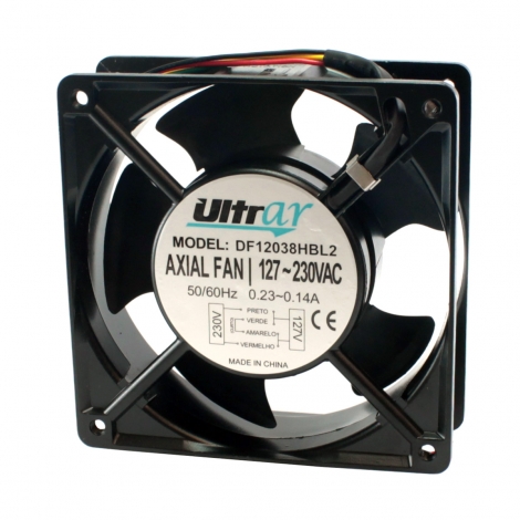 Microventilador axial DF12038HBL2  TZ1238HA1A2BAL 120X120X38 BIVOLT ROLAMENTO